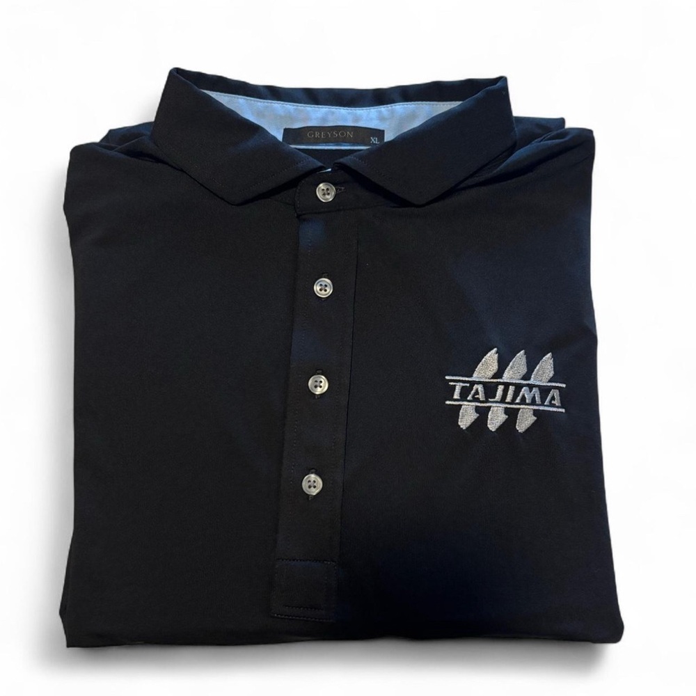 Greyson XL Tajima Embroidered Fox Logo Performance Golf Polo Shirt Peru Black